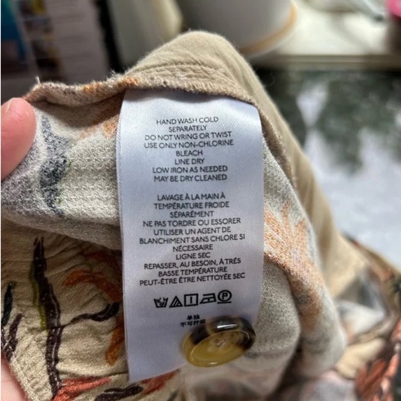 Anthropologie Balloon Leg Pants. birds and flowers, gathered ankle, pockets 6 - Picture 7 of 13